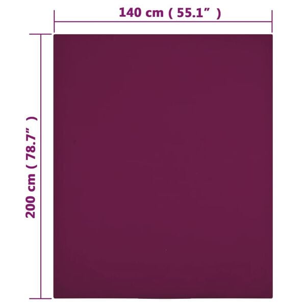 vidaXL 2 db bord&oacute; pamutdzs&ouml;rz&eacute; gumis lepedő 140 x 200 cm