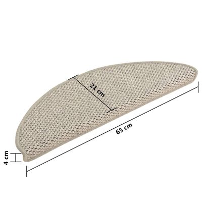 vidaXL 15 db szizál hatású tópszínű öntapadó lépcsőszőnyeg 65x21x4 cm
