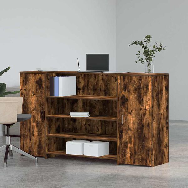 vidaXL recepciós pult füstös tölgy 180x50x103,5 cm szerelt fa