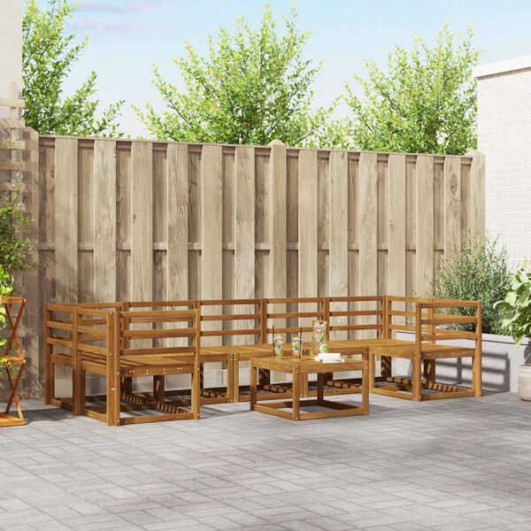 vidaXL K&uuml;lt&eacute;ri kanap&eacute; szett 8 pcs Term&eacute;szetes T&ouml;m&ouml;r Ak&aacute;cfa