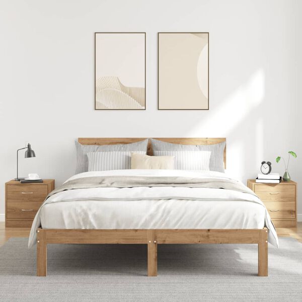 vidaXL 2 db kézműves tölgy színű szerelt fa éjjeliszekrény 40x30x40 cm