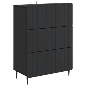 vidaXL Fi&oacute;kos szekr&eacute;ny Fekete 66 x 34,5 x 92 cm Szerelt Fa