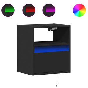 vidaXL 2 db fekete fali TV-szekr&eacute;ny LED-vil&aacute;g&iacute;t&aacute;ssal 41x31x45 cm