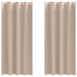 vidaXL Fekete F&uuml;gg&ouml;ny Gyűrűkkel 2 db T&oacute;psz&iacute;nű 245 x 140 cm Poli&eacute;szter