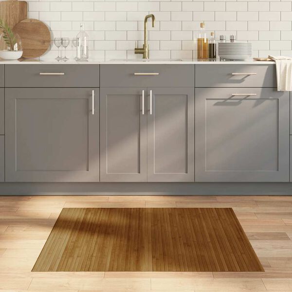 vidaXL n&eacute;gysz&ouml;gletű barna bambusz szőnyeg 80 x 100 cm