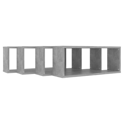 vidaXL 4 db betonszürke forgácslap fali kockapolc 60 x 15 x 23 cm
