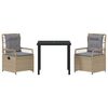 vidaXL Kert &eacute;tkező szett 3 pcs Beige &eacute;s Vil&aacute;gossz&uuml;rke polirattan