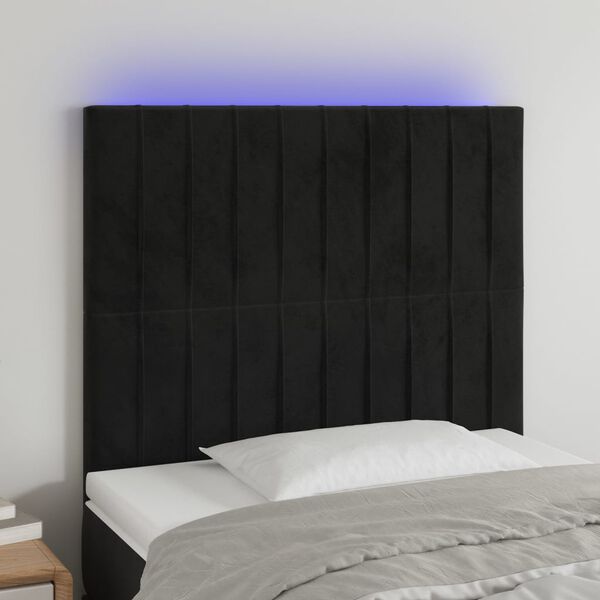 vidaXL fekete b&aacute;rsony LED-es fejt&aacute;mla 90x5x118/128 cm