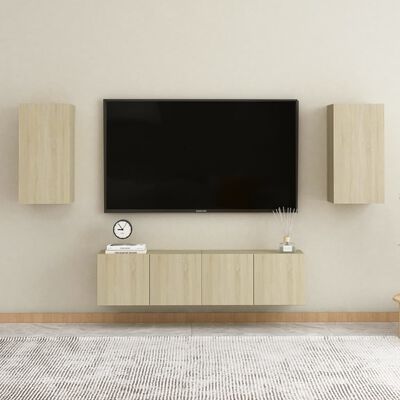 vidaXL 2 db sonoma-tölgy színű forgácslap TV-szekrény 30,5x30x60 cm
