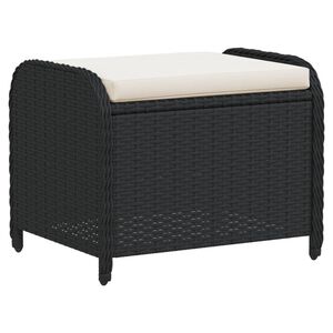 vidaXL fekete polyrattan kerti sz&eacute;k p&aacute;rn&aacute;val 58 x 46 x 46 cm