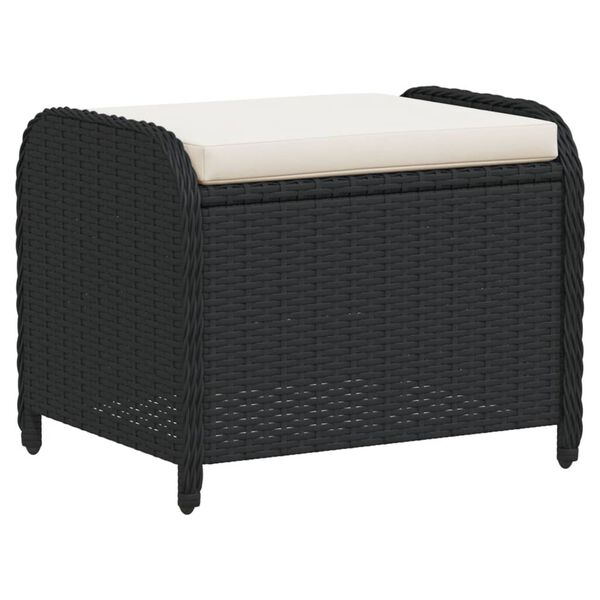 vidaXL fekete polyrattan kerti sz&eacute;k p&aacute;rn&aacute;val 58 x 46 x 46 cm