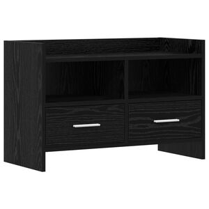 vidaXL TV szekr&eacute;ny 71,5 x 33 x 47 cm Fekete T&ouml;lgy Szerelt Fa