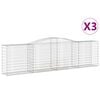 vidaXL 3 db &iacute;ves horganyzott vas gabion kos&aacute;r 400x50x100/120 cm