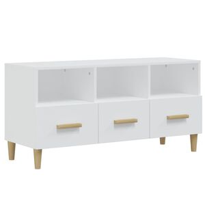 vidaXL feh&eacute;r magasf&eacute;nyű szerelt fa TV-szekr&eacute;ny 102x36x50 cm