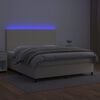 vidaXL kr&eacute;msz&iacute;nű műbőr rug&oacute;s &aacute;gy matraccal &eacute;s LED-del 180x200 cm