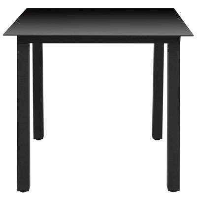 vidaXL fekete alumínium és üveg kerti asztal 80 x 80 x 74 cm