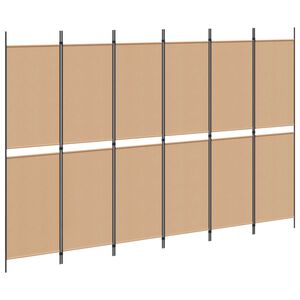 vidaXL 6-paneles szobaelv&aacute;laszt&oacute; B&eacute;zs 300 x 200 cm Sz&ouml;vet