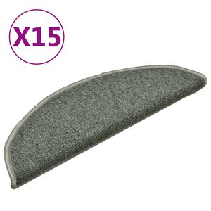 vidaXL 15 db s&ouml;t&eacute;tz&ouml;ld f&eacute;lk&ouml;r alak&uacute; l&eacute;pcsőszőnyeg 56 x 17 x 3 cm