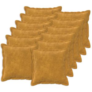vidaXL P&aacute;rna huzat 12 db HOUTEN S&aacute;rga 40 x 40 cm Mikrosz&aacute;las Pl&uuml;ss