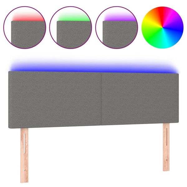 vidaXL s&ouml;t&eacute;tsz&uuml;rke sz&ouml;vet LED-es fejt&aacute;mla 144x5x78/88 cm