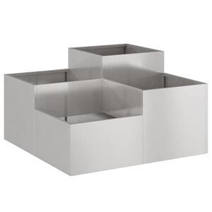 vidaXL Kerti cser&eacute;p Ez&uuml;st 80 x 80 x 48 cm Rozsdamentes ac&eacute;l