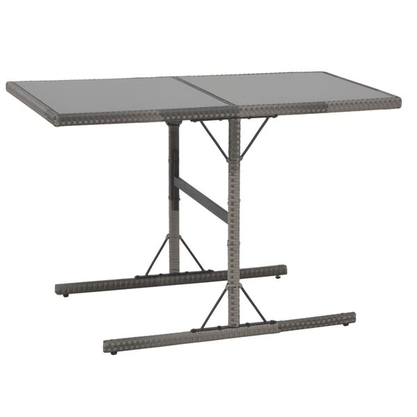 vidaXL 7-részes szürke polyrattan kültéri étkezőszett párnákkal