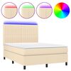 vidaXL kr&eacute;msz&iacute;nű sz&ouml;vet rug&oacute;s &eacute;s LED-es &aacute;gy matraccal 140x190cm