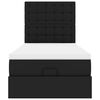 vidaXL Ottomán ágykeret matraccal Fekete 90x190cm műbőrrel