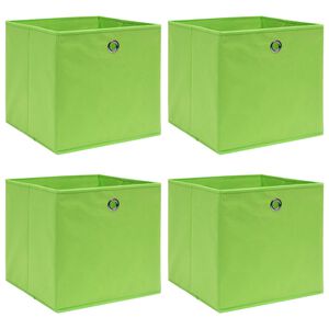 vidaXL 4 db z&ouml;ld sz&ouml;vet t&aacute;rol&oacute;doboz 32 x 32 x 32 cm