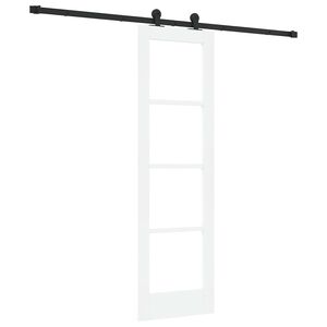 vidaXL Cs&uacute;sz&oacute; ajt&oacute; ORKDAL Feh&eacute;r 61 x 198,5 cm T&ouml;m&ouml;r fenyőfa &eacute;s &uuml;veg