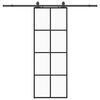 vidaXL fekete ESG &uuml;veg tol&oacute;ajt&oacute; f&eacute;mszerelv&eacute;ny-szettel 76x205 cm
