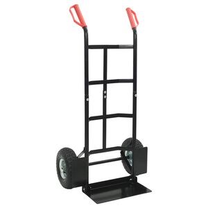vidaXL Kibőv&iacute;thető K&eacute;zikocsi Fekete &eacute;s piros 57 x 46 x 113 cm Ac&eacute;l