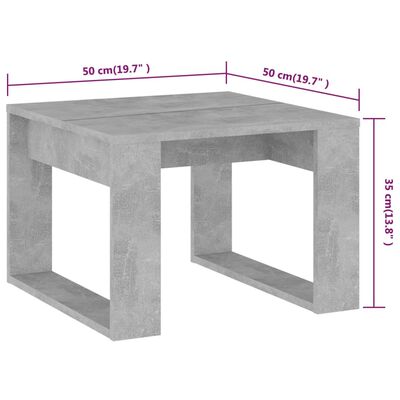 vidaXL betonszürke forgácslap kisasztal 50 x 50 x 35 cm
