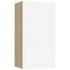 vidaXL 2 db feh&eacute;r &eacute;s sonoma t&ouml;lgy szerelt fa TV-szekr&eacute;ny 30,5x30x60 cm