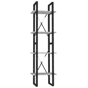 vidaXL 4 szintes sz&uuml;rke sonoma szerelt fa k&ouml;nyvszekr&eacute;ny 40x30x140 cm