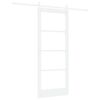 vidaXL Cs&uacute;sz&oacute; ajt&oacute; ORKDAL Feh&eacute;r 83 x 202 cm T&ouml;m&ouml;r fenyőfa &eacute;s &uuml;veg
