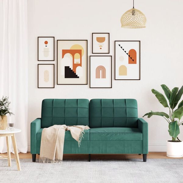 vidaXL k&eacute;tszem&eacute;lyes s&ouml;t&eacute;tz&ouml;ld b&aacute;rsony kanap&eacute; 140 cm