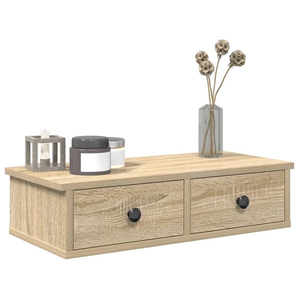 vidaXL Falipolc fiókokkal sonoma tölgy 60x28x15 cm műszaki fa