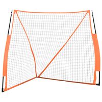 vidaXL narancs-fekete acél és poliészter baseball háló 183x182x183 cm