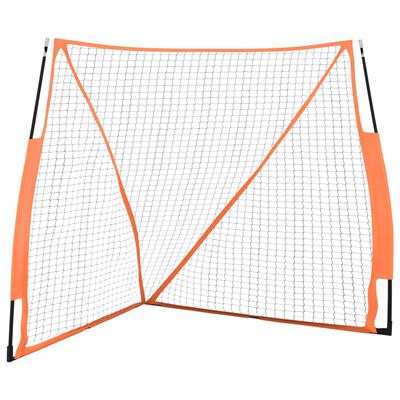 vidaXL narancs-fekete acél és poliészter baseball háló 183x182x183 cm