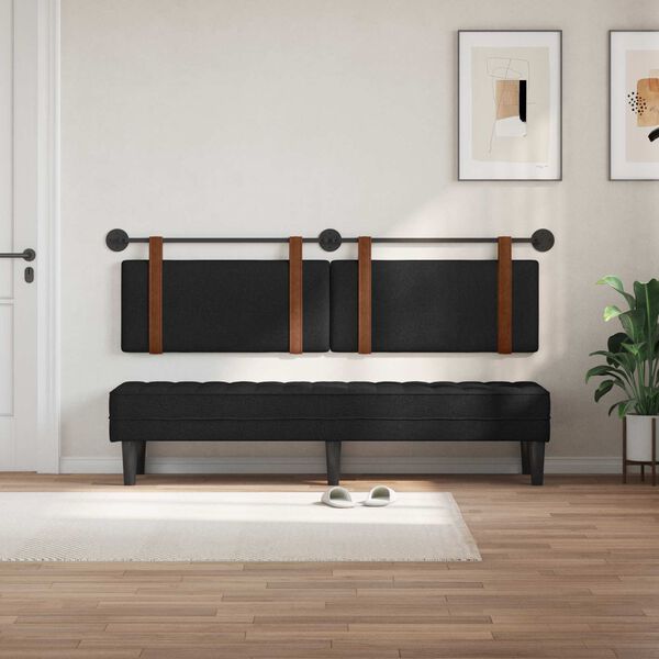 vidaXL Fali Fejt&aacute;mla Falra szerelhető Fekete 170 x 55 x 5 cm Antik PU