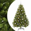 vidaXL Vil&aacute;gos z&ouml;ld műkar&aacute;csonyfa g&ouml;mb&ouml;kkel 120 cm 150 LED Meleg feh&eacute;r