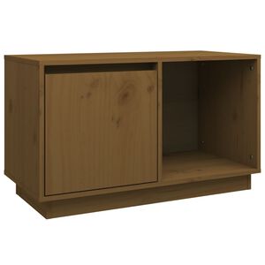 vidaXL m&eacute;zbarna t&ouml;m&ouml;r fenyőfa TV-szekr&eacute;ny 74x35x44 cm