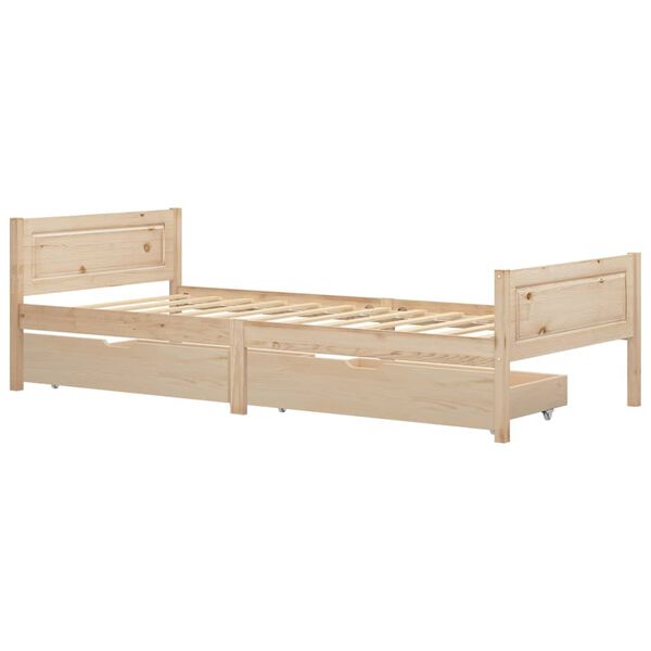 vidaXL 2 fi&oacute;kos t&ouml;m&ouml;r fenyőfa &aacute;gykeret 100 x 200 cm