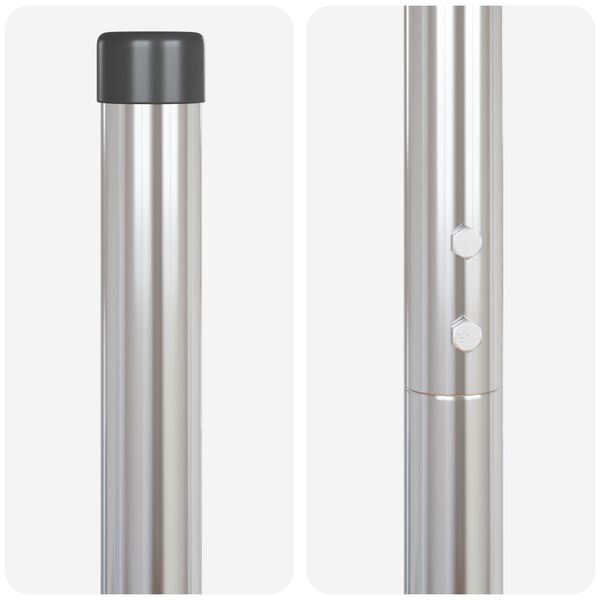 vidaXL Ker&iacute;t&eacute;soszlop 2 pcs Ez&uuml;st Porsz&oacute;rt Ac&eacute;l