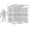 vidaXL ac&eacute;l k&uuml;lt&eacute;ri kutyakennel tetővel 3,69 m&sup2;
