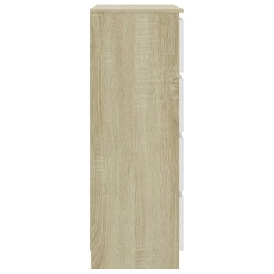 vidaXL fehér és sonoma tölgy szerelt fa tálalószekrény 60x35x98,5 cm