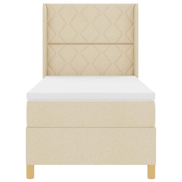 vidaXL Boxrug&oacute;s &aacute;gy matracmal fejt&aacute;ml&aacute;val Kr&eacute;m 100 x 200 cm sz&ouml;vet