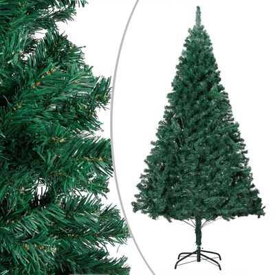 vidaXL zöld PVC megvilágított műkarácsonyfa gömb szettel 180 cm