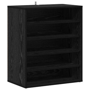 vidaXL Cipőszekr&eacute;ny 60 x 35 x 70 cm Szerelt Fa Fekete T&ouml;lgy